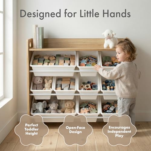 Humble Crew Kids Toy Organizer with Display Shelf, 9 Bins - Image 4