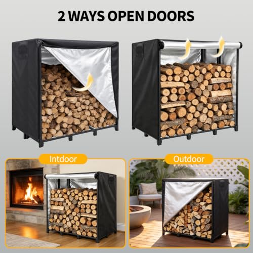 4 FT Firewood Rack Cover, Firewood Cover for Outdoor Wood Storage - Image 6