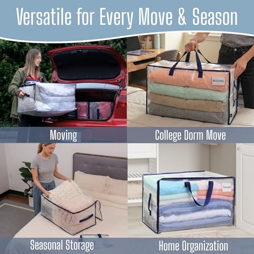 VENO 4 Pack Clear Extra Large Moving Bags & Storage Totes - Image 7