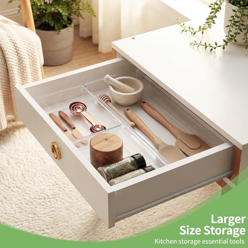 6 PCS Clear Plastic Drawer Organizer, Large 15" X 6" 3-Size - Image 6