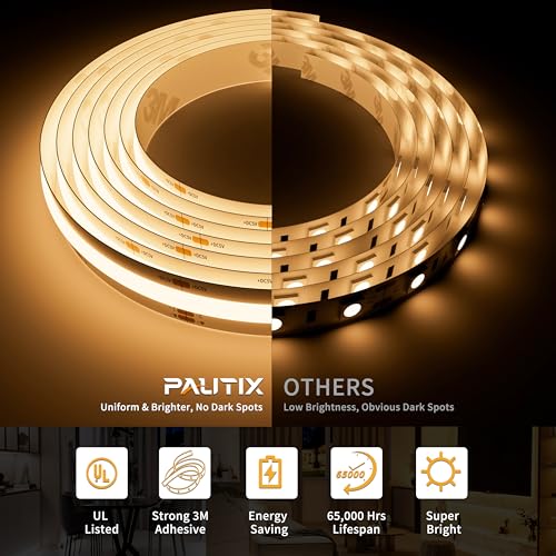 PAUTIX 5V USB CCT Tunable COB LED Strip Lights 6.56ft/2m,1280LEDs - Image 5
