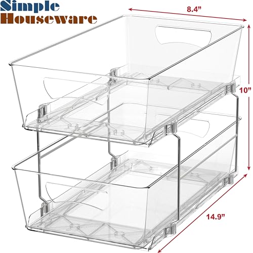 Simple Houseware 2 Tier Basket Drawer Cabinet Pull-Out Organizer - Image 4
