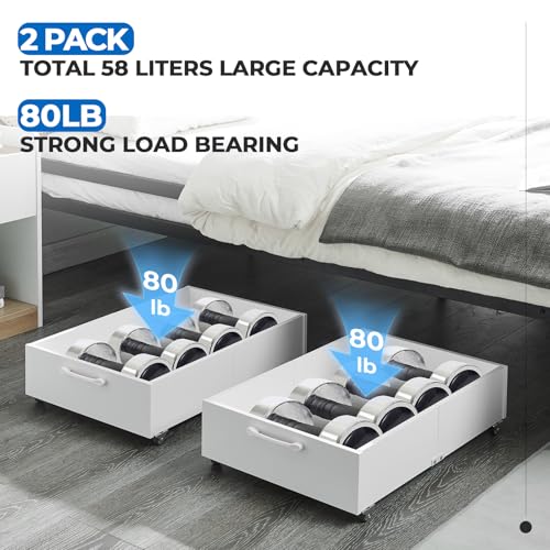 2-Pack Wood Under Bed Storage Drawers Organizer | Home Organization - Image 4
