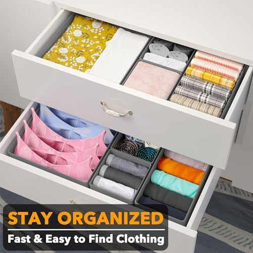 SpaceAid Drawer Organizer Clothes, 12 Pack Dresser Organizer Bins - Image 4