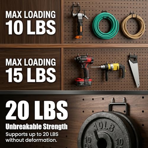INCLY 10 Pack 1/4" Pegboard Drill Holder Tool Utility Hooks - Image 5
