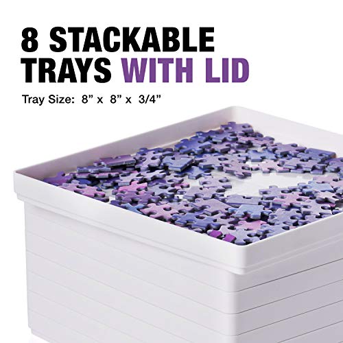 8 Puzzle Sorting Trays with Lid 8" x 8" - Portable Jigsaw - Image 6