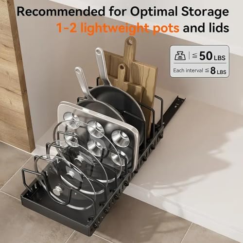 AmoiChic 2 Pack Pull Out Cabinet Organizer for Pots - Image 5