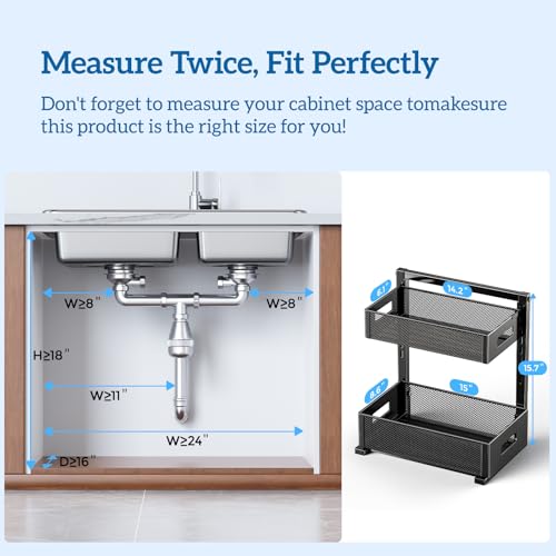 Under Sink Organizer for Bathroom & Kitchen, Under Cabinet - Image 3