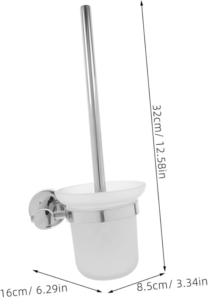 Elegant Stainless Steel Toilet Brush Holder Wall-Mounted Long Handle Bathroom Accessory