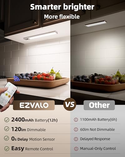 EZVALO 5-Pack 10inch Under Cabinet Lighting, 2400mAh Rechargeable - Image 3