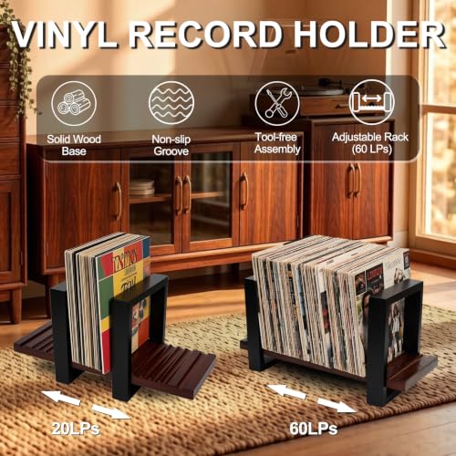 ARCWEISSO Vinyl Record Storage, Adjustable Vinyl Record Holder - Image 5