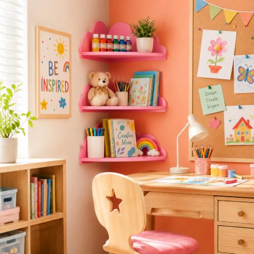 Cloud Corner Floating Shelves, Set of 3 Wall Mounted Shelves - Image 7