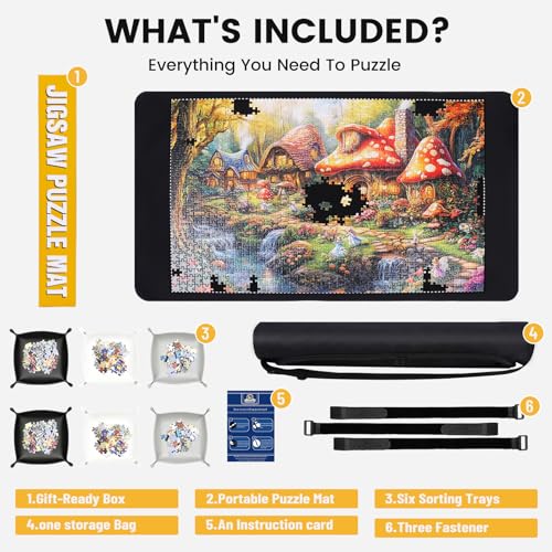 Lwoeo 1000 Pieces Puzzle Mat Roll Up, Smooth Top Pad - Image 6