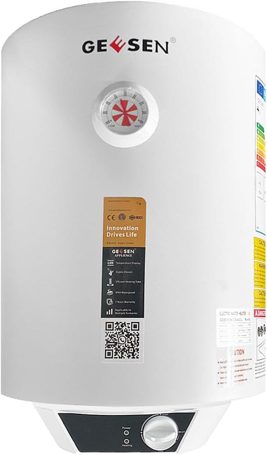 2000W Electric Hot 30L/50L/150L Water Heater Storage, RV TR Endless Trailer Indoor Waterproof Shower Water Heater Compact Point-of-Use, Bathroom Shower (30L) plug in 120v