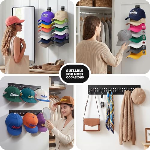 2 Pack Hat Organizer for Baseball Caps, Detachable DIY Hat - Image 6