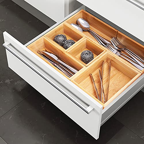 Fabsome Bathroom Drawer Organizer, Bamboo Box Bin for Junk Vanity - Image 6