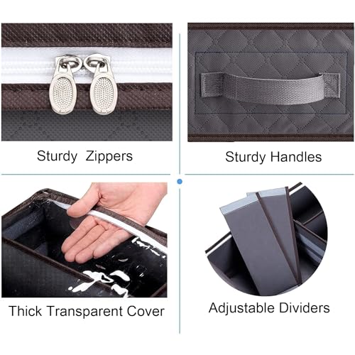 Set of 2, Under Bed Shoe Storage Organizer, Gray - Image 4