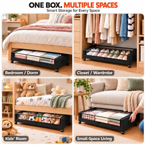 Under Bed Storage with Wheels, 2 Pack Under Bed Storage - Image 7