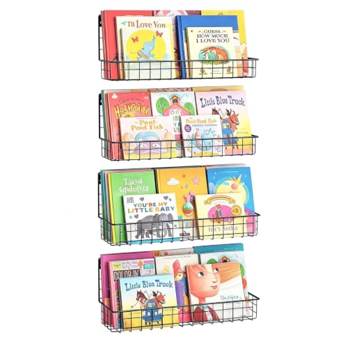 X-cosrack 4-Pack Wall Mounted Metal Kids Bookshelf, | All Products - Image 2
