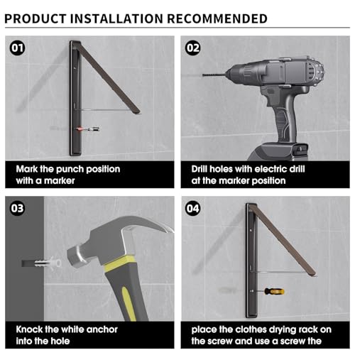 Folding Clothes Hanger Rack Wall mounted for Laundry - Image 7