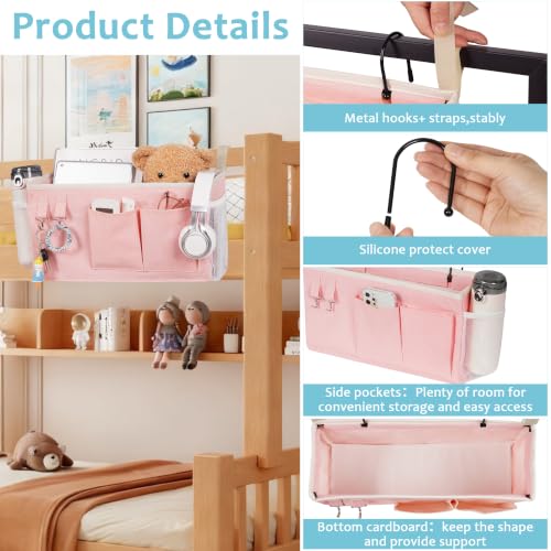 Bedside Caddy, Bedside Storage Bag Hanging Organizer for Bunk - Image 5