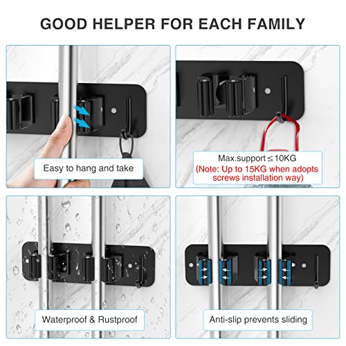 homeasy Wall Mount Mop and Broom Holder, Heavy Duty - Image 6
