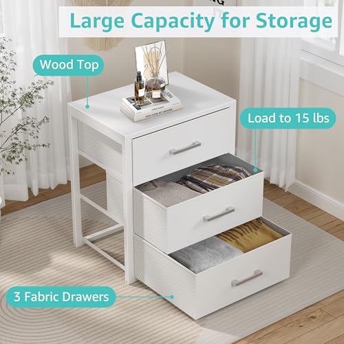 BOLUO Closet Drawers White Fabric 3 Drawer Small Dre | All Products - Image 6