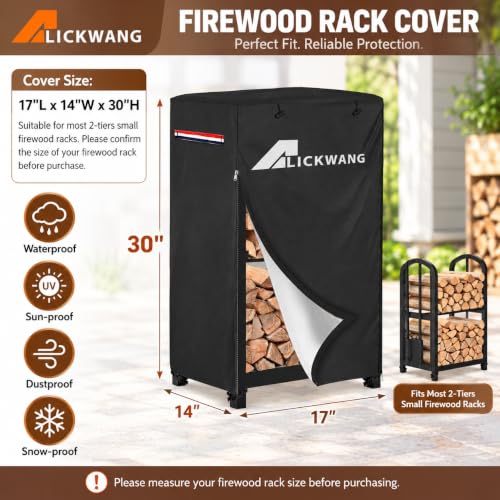Outdoor Waterproof 17 Inch Small Firewood Rack Cover with Zipper - Image 4
