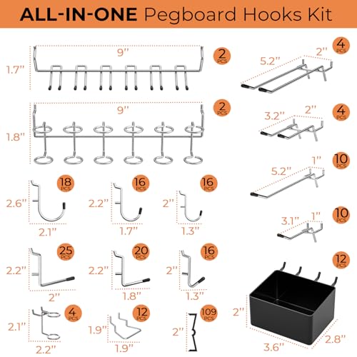 INCLY 278PCS Pegboard Accessories Organizer Kit with | All Products - Image 5