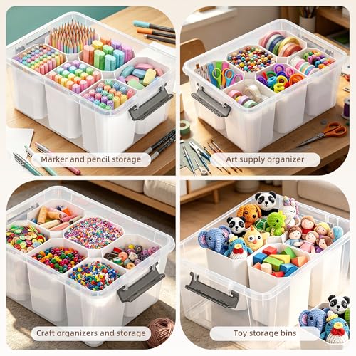 Citylife 17QT Craft Organizers and Storage bins with Lids, Marker - Image 6