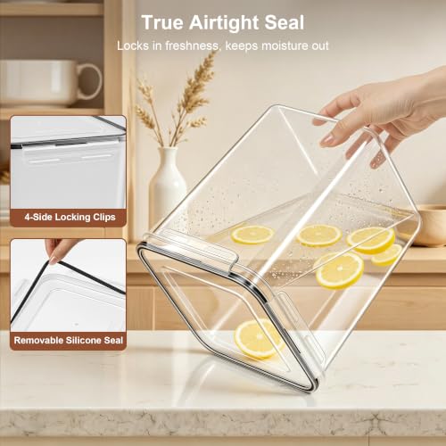 Airtight Flour Sugar Containers with Lids: 4 Pack - Image 6