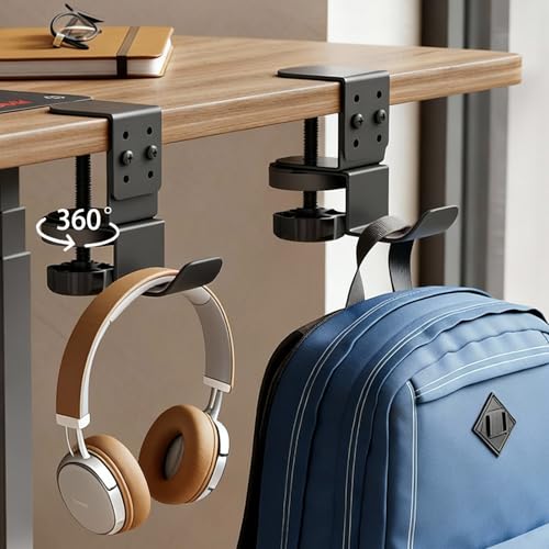 Heavy Duty Desk Hook Clamp(1 PCS), 360° Rotating Backpack - Image 2