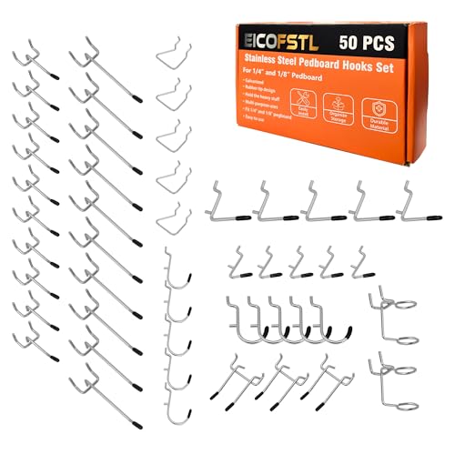 50-Piece Pedboard Hook Set, Durable Metal Hooks for Tool Hangging - Image 2