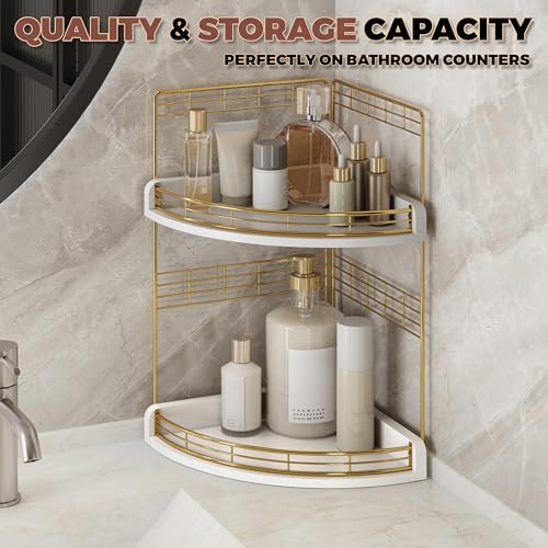 Bathroom Countertop Corner Organizer for Small Spaces, 2-Tier - Image 4