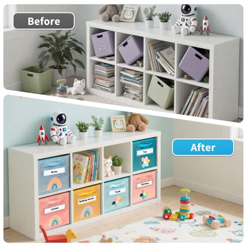 ABCKEY 11 Inch Cube Storage Bins 6 Pack with Handle - Image 7