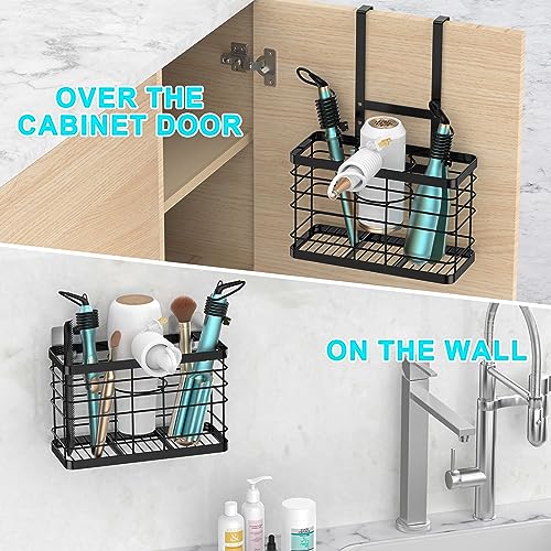 Hair dryer holder cabinet door - Hair tool organizer wall mount - Image 5