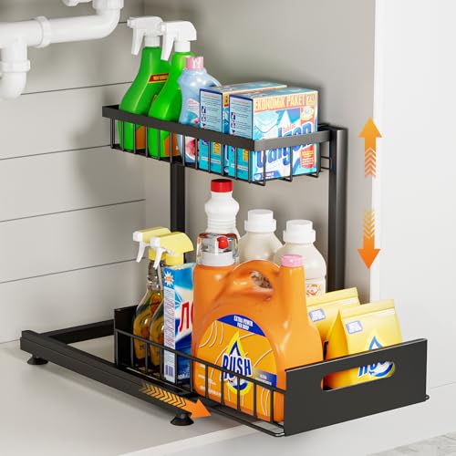 Saydear L-Shaped Under Sink Organizer, 2-Tier Pull-out Cabinet - Image 2