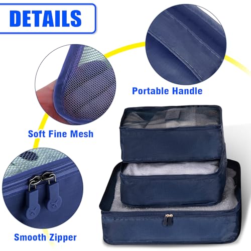 Packing Cubes 3 Set Travel Organizer Bags Mesh Packing - Image 4