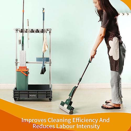 Broom mop Holder Cleaning Supplies Organizer Janitor carts - Image 4