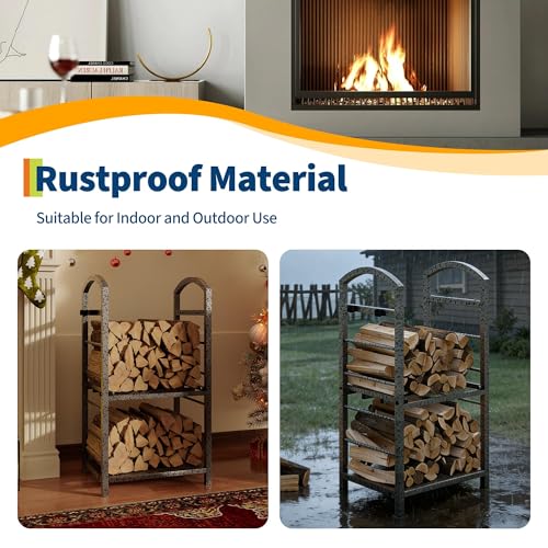 Takywep 30 Inch Indoor & Outdoor Firewood Rack, Heavy Duty - Image 4