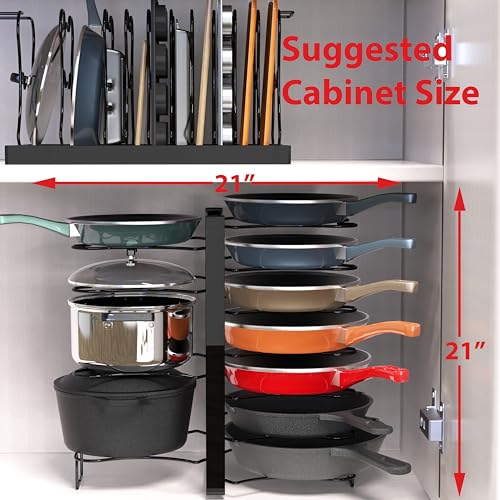 Simple Houseware 11 Compartments Height Adjustable Pan Organizer - Image 5
