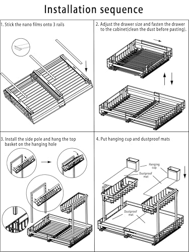Expandable Under Sink Organizer with 3-Level Height Adjustment,2 - Image 5