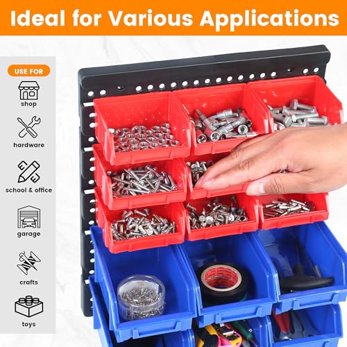 MaxWorks Wall Mount Storage Rack 30 Bin Heavy‑Duty Organizer - Image 5