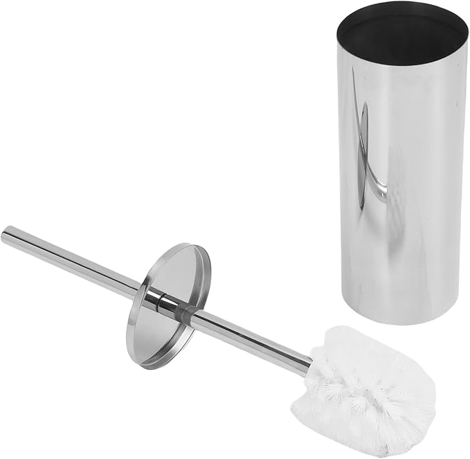 Sorandy Toilet Brush and Holder Set, Stainless Steel Toilet Bowl Brush, Heavy Duty Bowl Cleaner with Sealable Lid & Stable Base, Ideal for Home RV Bathroom Accessories (Bright Silver)