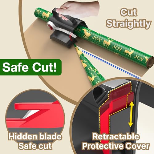 Wraprocut (2-Pack) Wheel Wrapping Paper Cutter & Tape - Image 5
