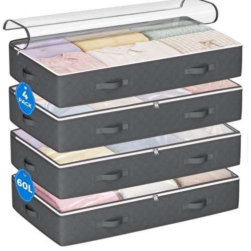 Budding Joy 60L Under Bed Storage Containers, 4 Pack - Image 2