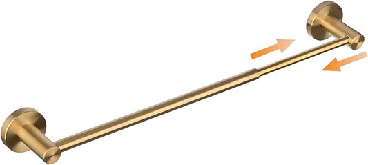 SHUNLI Bathroom Towel Bar Adjustable Flexible 16 to 26 Inch, Brushed Gold Towel Rack Bath Hand Towel Holder Retractable, Wall Mounted/SUS304 Stainless Steel