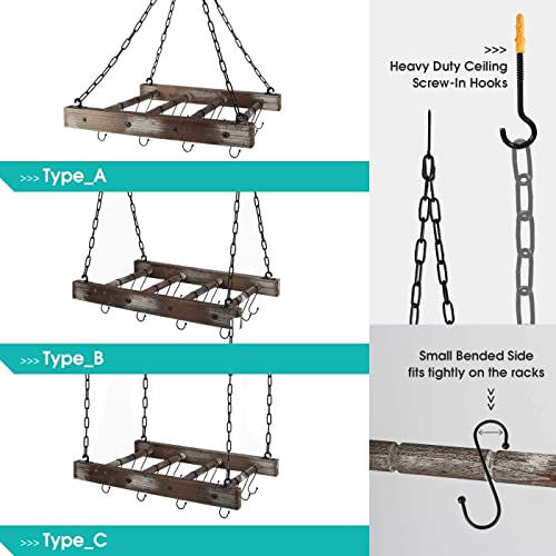 J JACKCUBE DESIGN Hanging Pot Rack Pan Ceiling Wall Mounted - Image 4