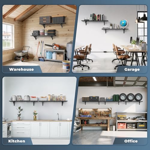 Jusgym 2 Pack Wall Mounted Garage Shelving, 1x4ft - Image 7