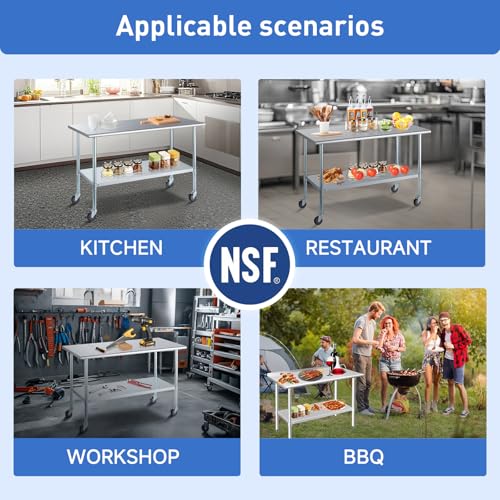 ROCKPOINT Stainless Steel Table for Prep & Work | Home Organization - Image 6